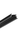 2m aluprofil DIAGONAL14 F/TY - Svart anodiserad, inbyggd, LED skena