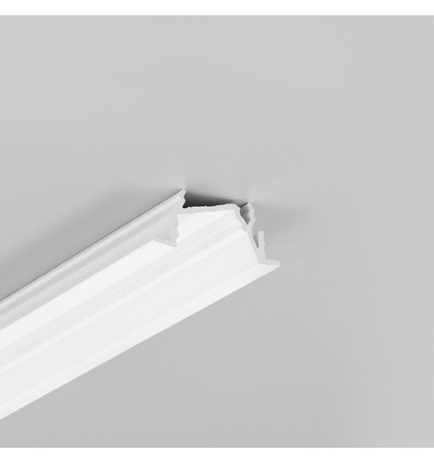 2m aluprofil DIAGONAL14 F/TY - Vitlackerad, infälld, LED-skena