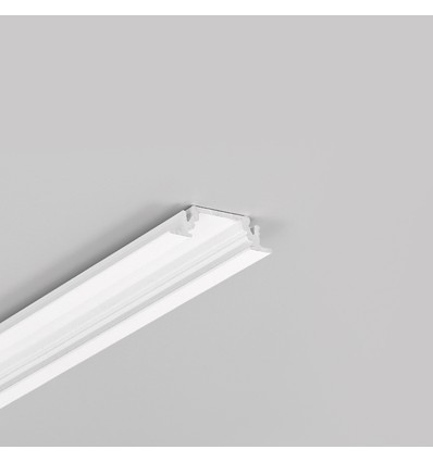 2m aluminiumprofil GROOVE10 BC/UX - Vitlackerad, infälld, LED-skena