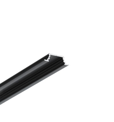 2m aluprofil GROOVE10.V2 A1C/U - Svart anodiserad, infälld, LED-skena