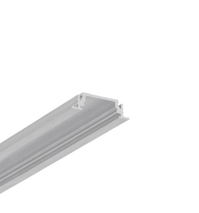 1m aluprofil GROOVE14 EE7F/TY - Obehandlad aluminium, inbyggd, LED skena
