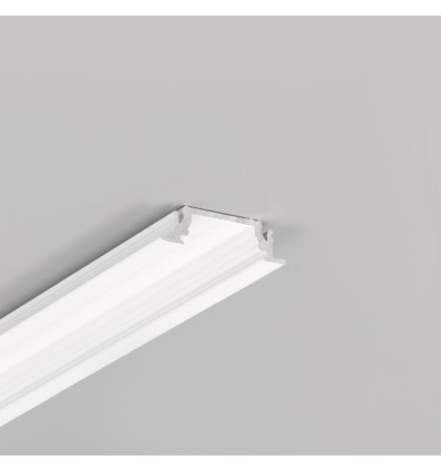 1m aluprofil GROOVE14 EE7F/TY - Vitlackerad, inbyggd, LED-skena