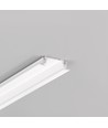 1m aluprofil GROOVE14 EE7F/TY - Vitlackerad, inbyggd, LED-skena