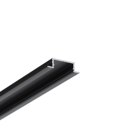2m aluprofil GROOVE14.V2 BC3/Y - Svart anodiserad, infälld, LED-skena