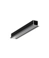 1m aluprofil SMART-IN10 AC2/Z - Svart anodiserad, inbyggd, LED-skena