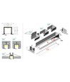2m aluprofil SMART-IN16 BC3/U4 - Vitlackerad, infälld, LED-skena
