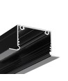1m aluminiumprofil PHIL RECESSED C10 - Svartlackerad, inbyggd, LED-skena