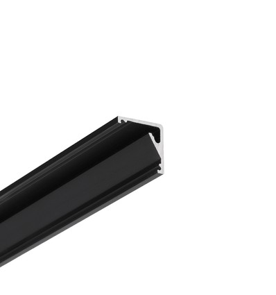 1m aluprofil CABI12 E - Svart anodiserad, hörn, LED-skena