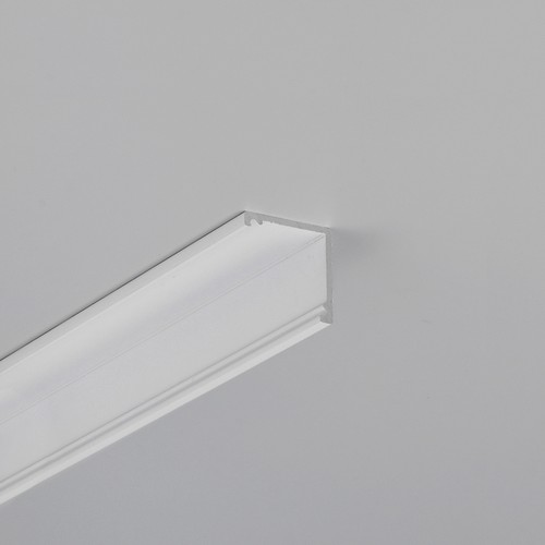 1m aluminiumprofil CABI12 DUO E - Vitlackerad, hörn, LED-skena