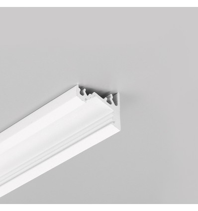 2m aluprofil CORNER10 BC/UX - Vitlackerad, hörn, LED-skena