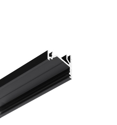 2m aluprofil CORNER12.V2 EF/U - Svart anodiserad, hörn, LED skena