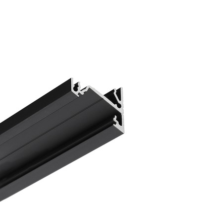 1m aluprofil CORNER14 EE7F/TY - Svart anodiserad, hörn, LED-skena