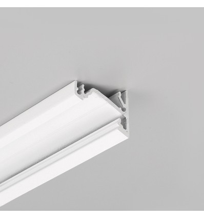2m aluprofil CORNER14 EE7F/TY - Vitlackerad, hörn, LED skena