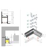 2m aluprofil FRAME14 BC/Q - Vitlackad, inklädnad, LED-skena