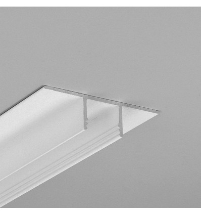 2m aluprofil PLANE14 IN BC3 - Vitlackerad, inklädning, LED-skena