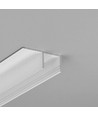 2m aluminiumprofil PLANE14 SIDE BC3 - Vitlackerad, inbyggnad, LED skena