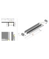 2m aluminiumprofil UNI-TILE12 180DEG C PLUS - Anodiserad, kakelprofil, LED-skena