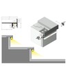 1m aluprofil UP-TILE10 A - Anodiserad, kakelprofil, LED-skena