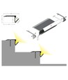 1m aluminiumprofil UP-BOLD12 K - Svart lackerad