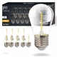 10-pack E27 2W LED-lampa - ST14, COB filament, klart glas