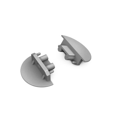 1 st. ändstycke GROOVE10 GEN2 - Med hål, grå