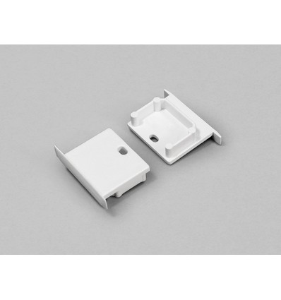 1 st. ändstycke LINEA-IN20 - Med hål, vit