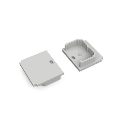 1 st. Endstycke LINEA-IN20 TRIMLESS - Med hål, grå