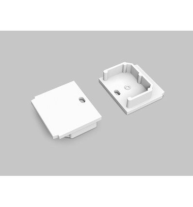 1 st. ändstycke LINEA-IN20 TRIMLESS - Med hål, vit
