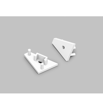 1 st. ändstycke CORNER10 GEN2 - Med hål, vit
