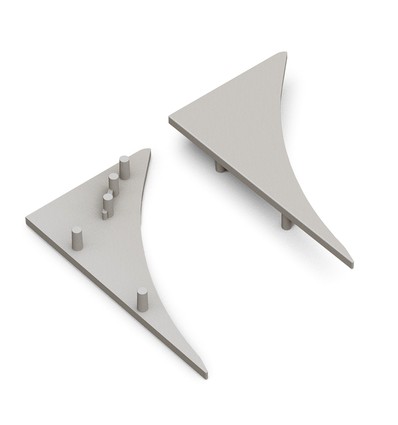 1 st. ändstycke SMOOTH12 - Grå