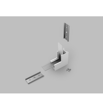 Profilsamlare LINEA20 90GRAD - upp / ner, vitlackerad
