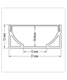 Aluminiumprofil Flat till LED-strips, 2 meter lång