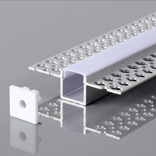 Monteringssats med diffusor för LED-list - 2000x55x15mm, Silverhus