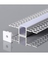 Monteringssats med diffusor för LED-list - 2000x55x15mm, Silverhus