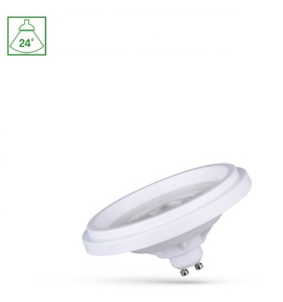 LED AR111 GU10 5,5W - 230V, Basic 2, 24° Varm Vit, Vit, Spectrum