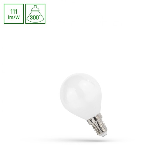 LED-glödlampa P45 E14 5,5W - 230V, koltråd, varmvit, Spectrum