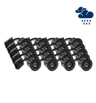 20 st. GU10 infälld spotlight Inno88 Utomhus - Svart, IP44, godkänd i isolering