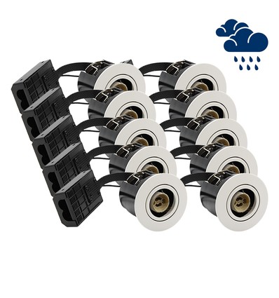 10 st LEDlife downlight Inno88 Utomhusbruk - GU10, Vit, IP44, godkänd i isolering