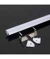 Monteringssats med Diffuser - LED-Strips, Hörn, 2000x19x19mm, Silver