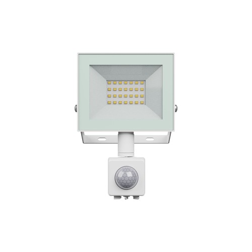 Noctis Lux 4 strålkastare 20W - Neutral vit, 230V, IP44, 116x174x53mm, vit, PIR-sensor