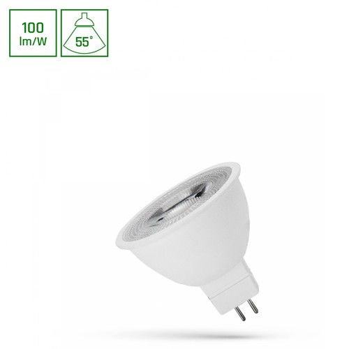 LED MR16 4W - 12V, 55 grader, kallt vitt, med lins, Spectrum