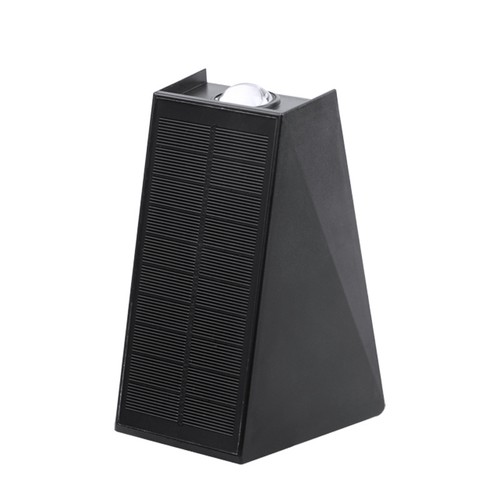Solcells vägglampa - Svart, upp/ner, skymningssensor, IP54