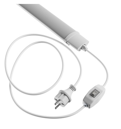 150cm LED armatur + kontakt med brytare - 45W, 230V, 2m kabel + kontakt, på/av, IP65