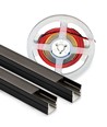 Ljus för akustikpanel, 240 cm, svart - Komplett set med aluprofil och COB LED-strip