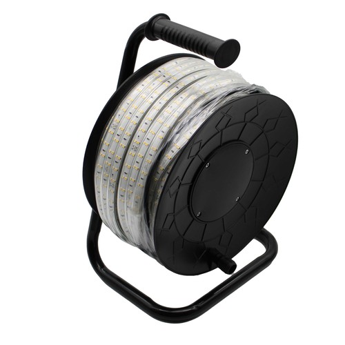 50m Arbetsljus LED strip på kabelvinda ECO - 230V, IP67, 120 LED/m, 9W/m, 1320 lm/m