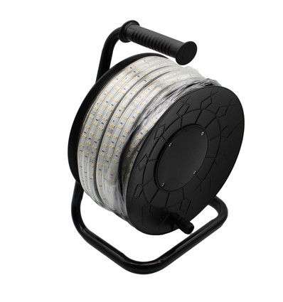50m Arbetsljus LED strip på kabelvinda ECO - 230V, IP67, 120 LED/m, 9W/m, 1320 lm/m