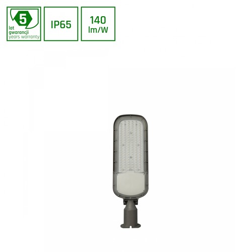 STREETOS 2 100W - Neutral Vit, 230V, 145/75°, IP65, IK09, 555x172x65mm, Grå, Skymningssensor