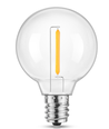 E14 1W LED klotlampa - G40, filament, klart glas