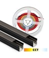 Ljus till akustikpanel, 240cm, svart - Komplett set med aluprofil och CCT LED strip