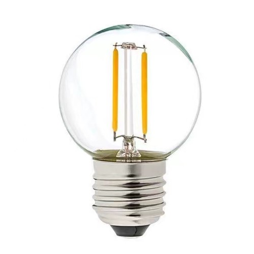 E27 2W LED klotlampa - G40, filament, klart glas